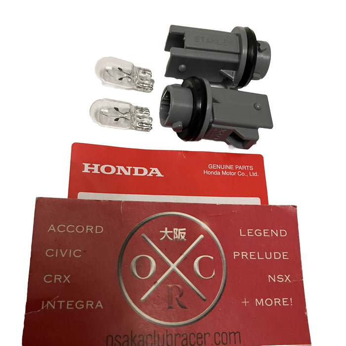 GENUINE OEM Honda S2000 Side Marker Socket & CLEAR Bulb Set Of 2 00-09 USDM JDM