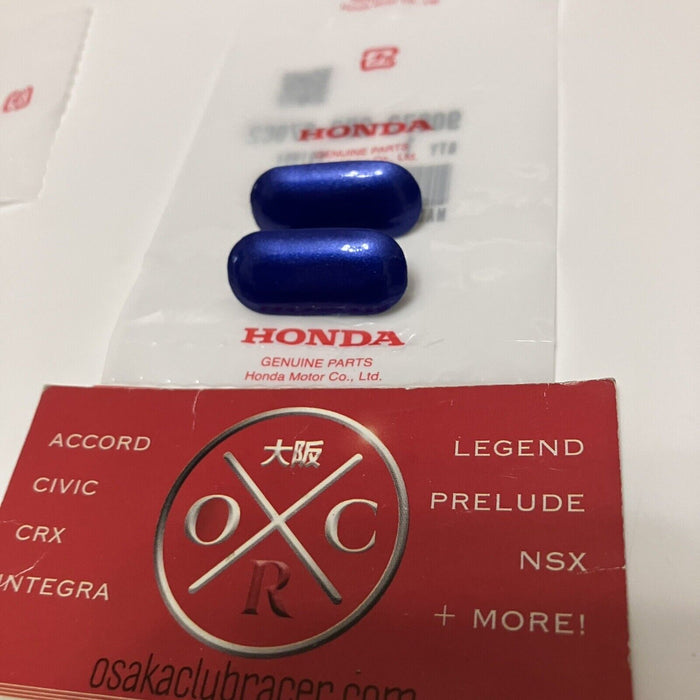 OEM Honda EM1 Honda Civic Si Front License Plate Hole Cap Plugs Electron Blue X2