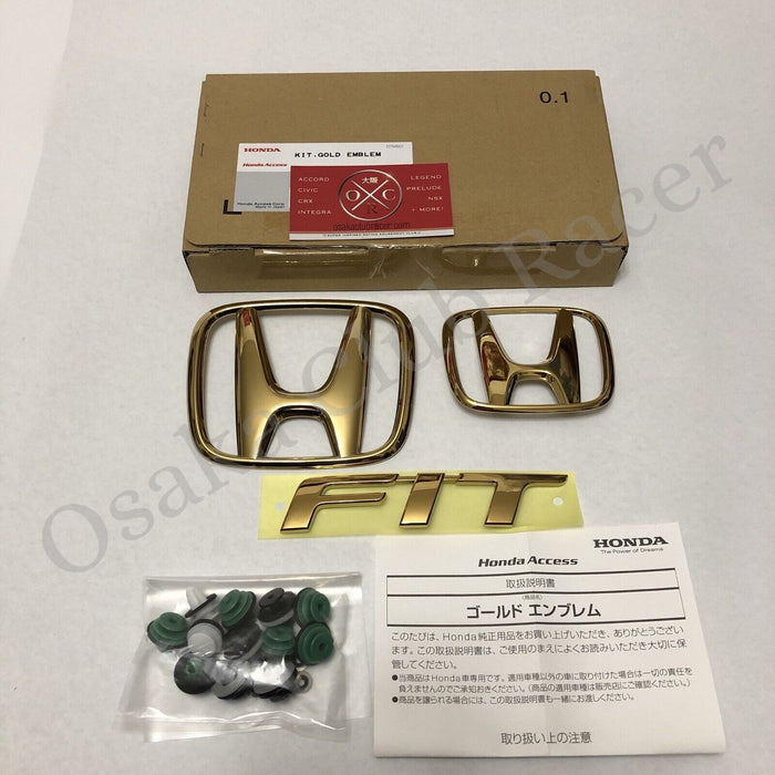 New Honda Access 2015-17 Honda Fit Gold Emblem Kit Genuine JDM 16 GK5 Rare