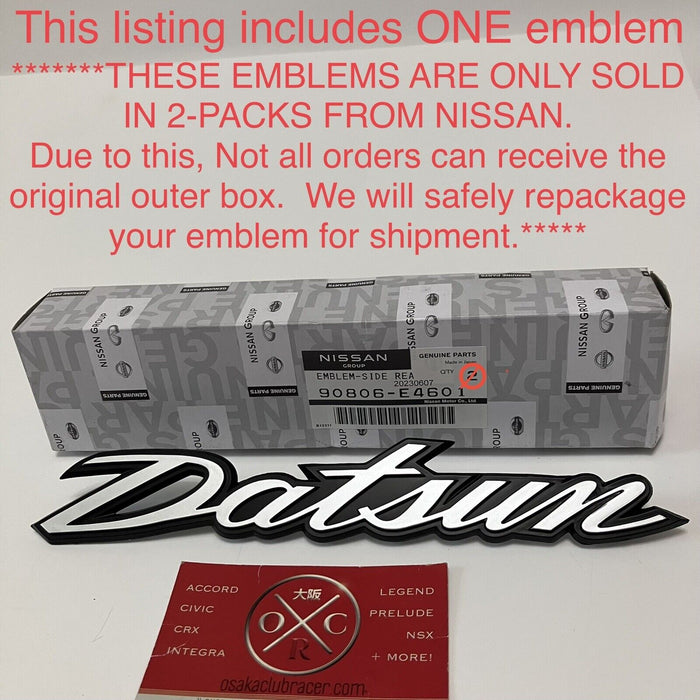 New Genuine OEM Datsun 240Z 260Z Rear Emblem Lifegate Badge Fairlady Z Nissan