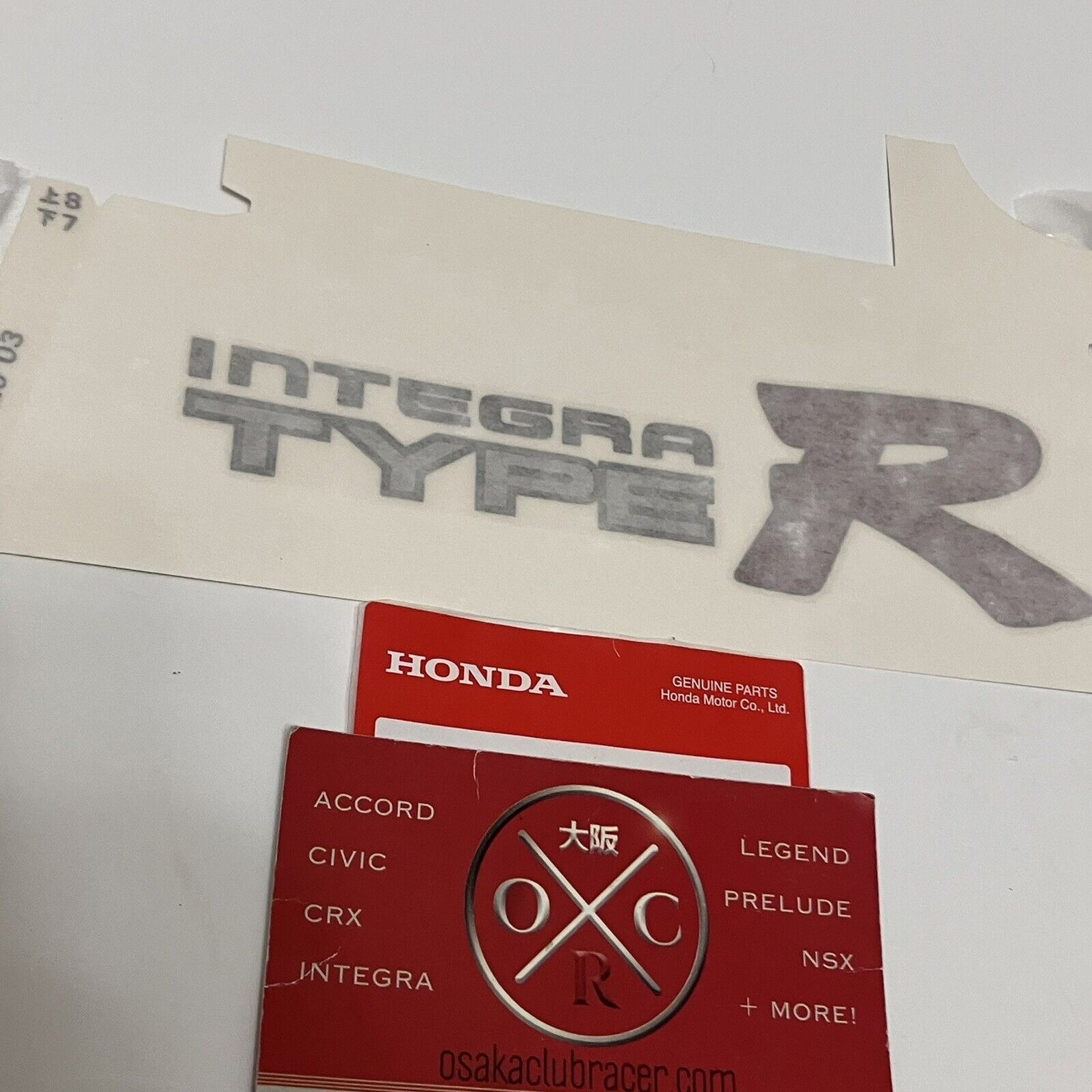 GENUINE OEM DC2 Acura Integra Type R Rear Decal Black Outline USDM JDM ...