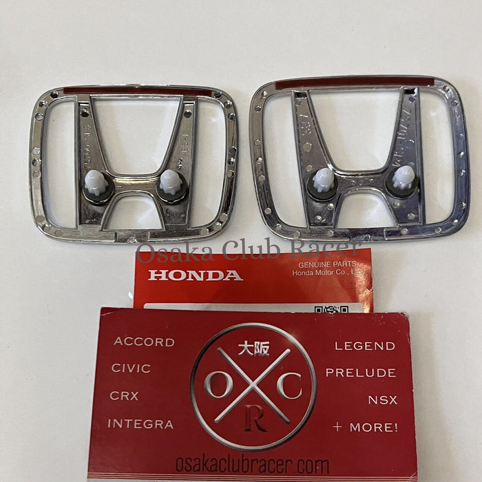 New OEM 92-95 Honda Civic SEDAN Front & Rear Emblem Set Badges JDM USDM EG 4Door