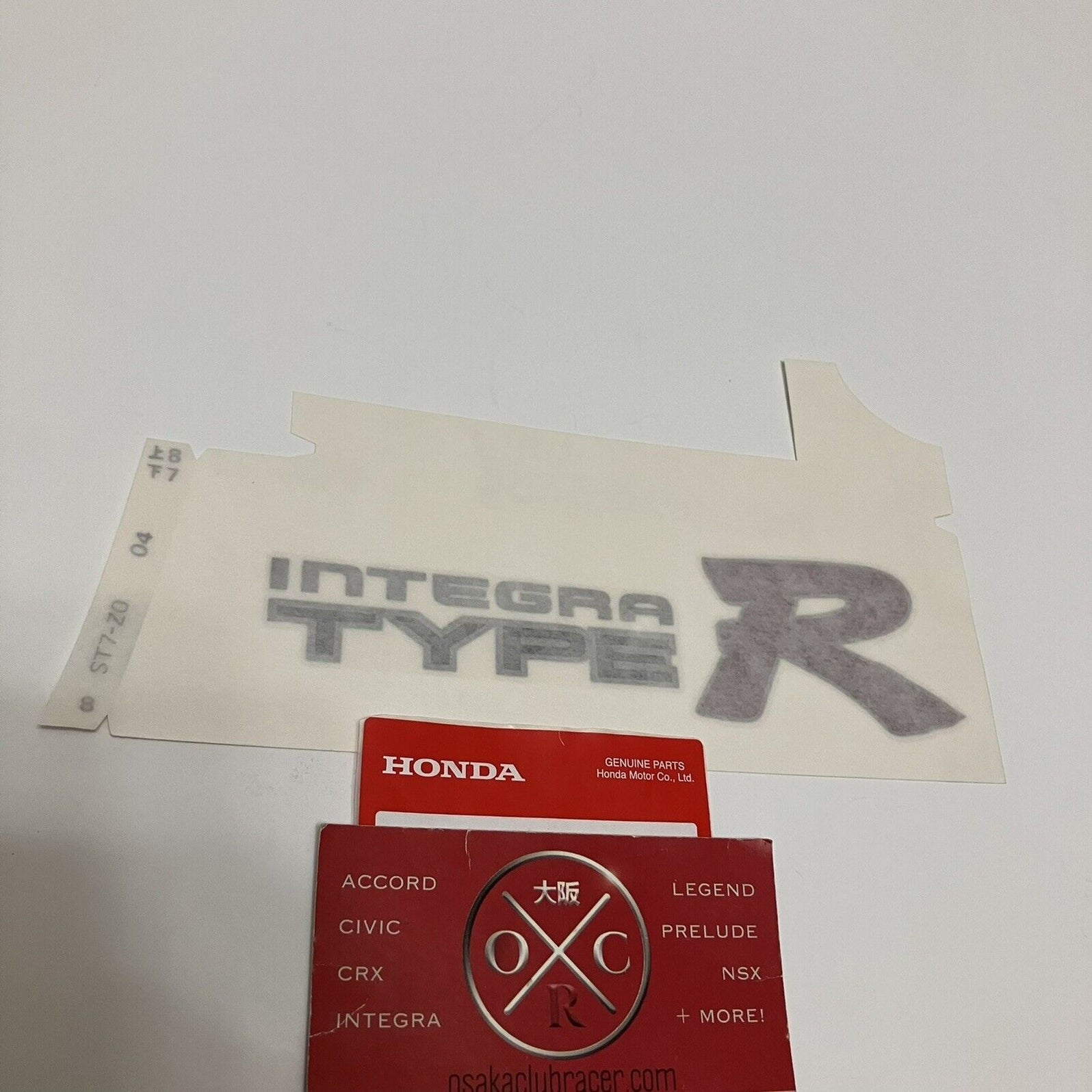 GENUINE OEM DC2 Acura Integra Type R Rear Decal Silver Outline USDM JD ...