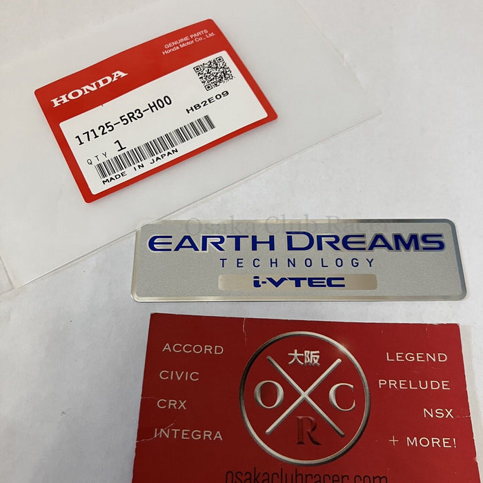 Genuine OEM 15-20 Honda Fit i-VTEC Intake Manifold Emblem Earth Dreams Badge GK5