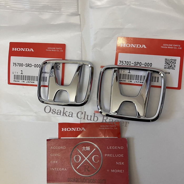 New OEM 96-98 Honda Civic COUPE Front & Rear Emblem Set Badges JDM USDM EK EJ8