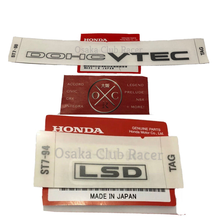 OEM Honda Integra DOHC VTEC & LSD Rear Windshield Decals JDM Si VTEC GS-R DC2 DB