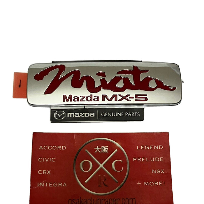 New Genuine OEM 90-97 Mazda Miata Rear Emblem MX-5 Badge Red & Chrome NA Mk1