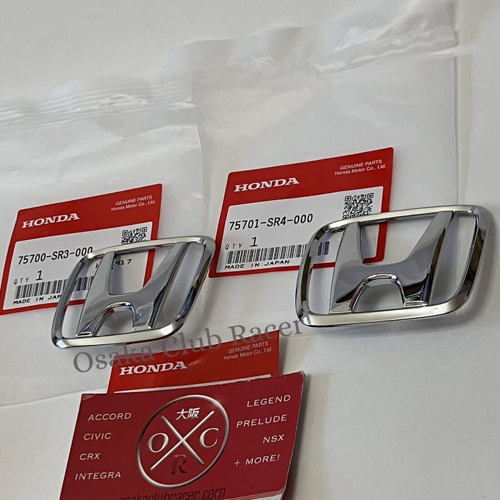 New OEM 92-95 Honda Civic SEDAN Front & Rear Emblem Set Badges JDM USDM EG 4Door