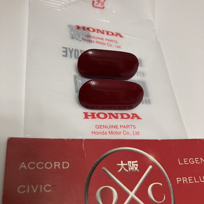 OEM Honda EM1 Honda Civic Si Front License Plate Hole Cap Plugs 2 Milano Red R81