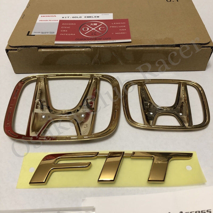 New Honda Access 2015-17 Honda Fit Gold Emblem Kit Genuine JDM 16 GK5 Rare