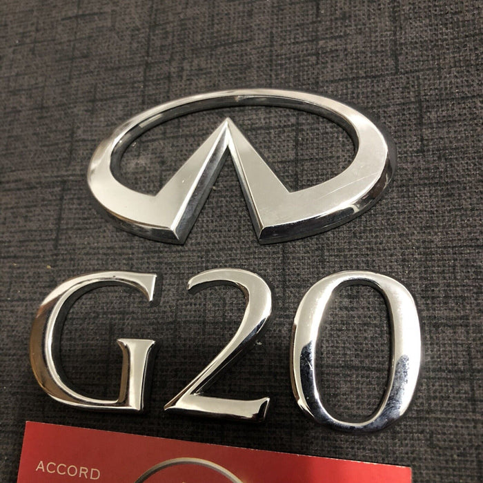 98-02 Infiniti G20 OEM Rear Emblem Badge P11 Primera 99 00 01 Camino Logo Rare