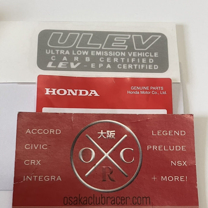 Genuine OEM Honda Insight ULEV Side Glass Decal ZE1 00-06 Sticker Logo New Rare Osaka Club Racer Osaka Clu