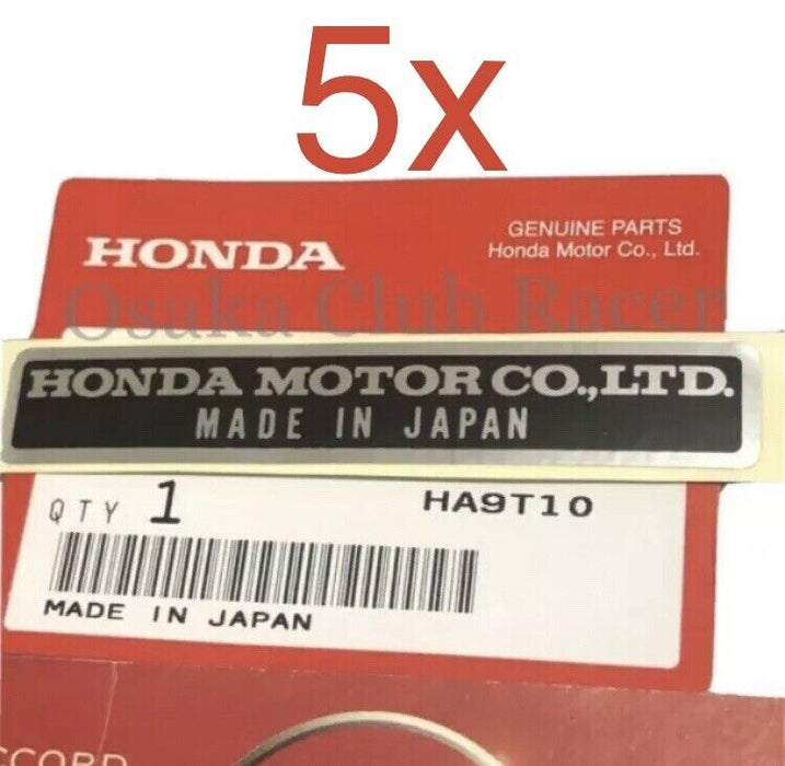 5x OEM Honda Motor Company Engine Bay Decal Made In Japan CRX NSX Prelude Civic