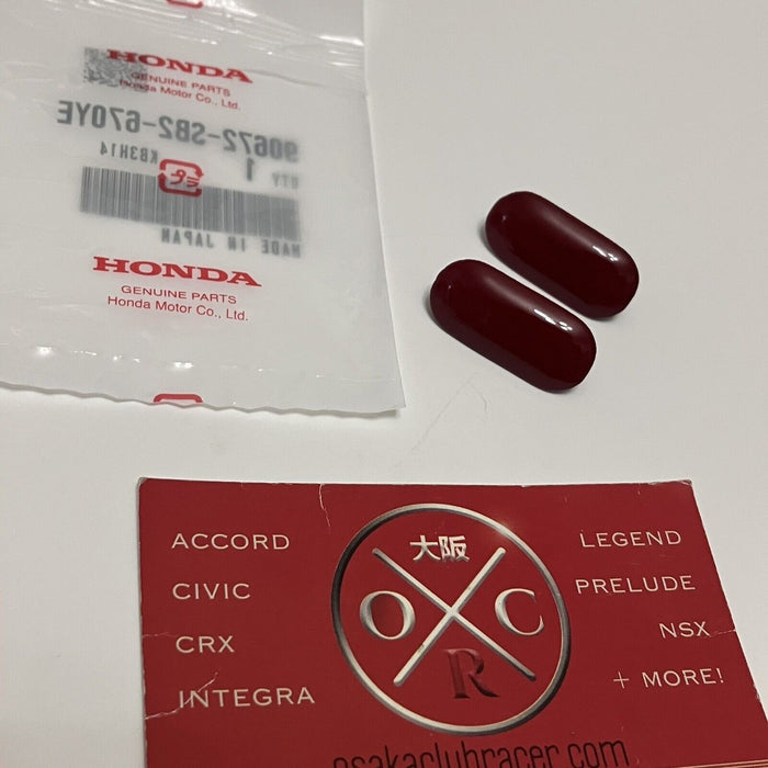 OEM Honda EM1 Honda Civic Si Front License Plate Hole Cap Plugs 2 Milano Red R81