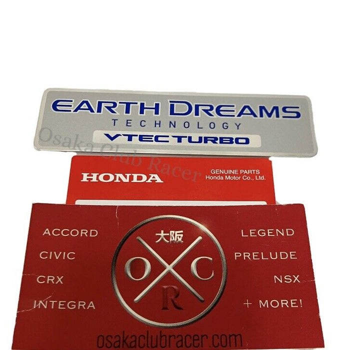 Genuine OEM 17-21 Honda Civic Type R Earth Dreams Engine Emblem Inlet Pipe Badge