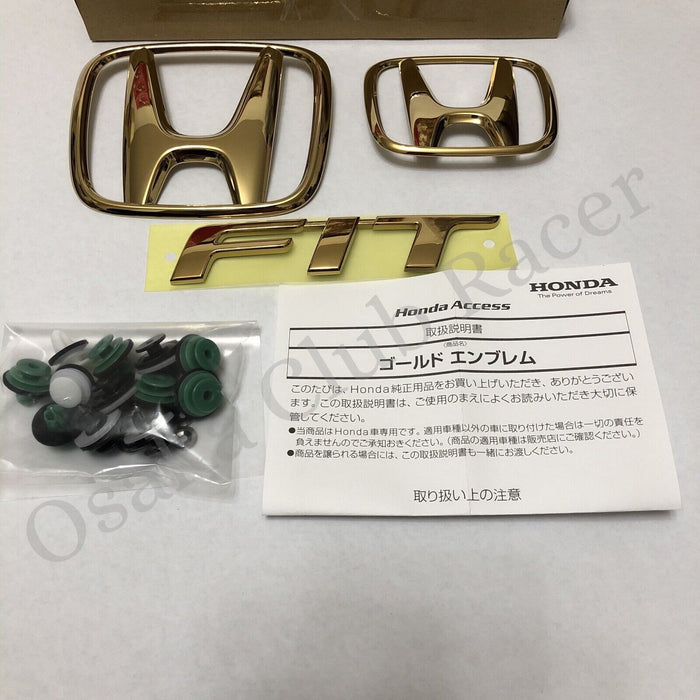 New Honda Access 2015-17 Honda Fit Gold Emblem Kit Genuine JDM 16 GK5 Rare