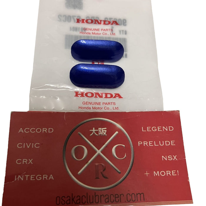 OEM Honda EM1 Honda Civic Si Front License Plate Hole Cap Plugs Electron Blue X2