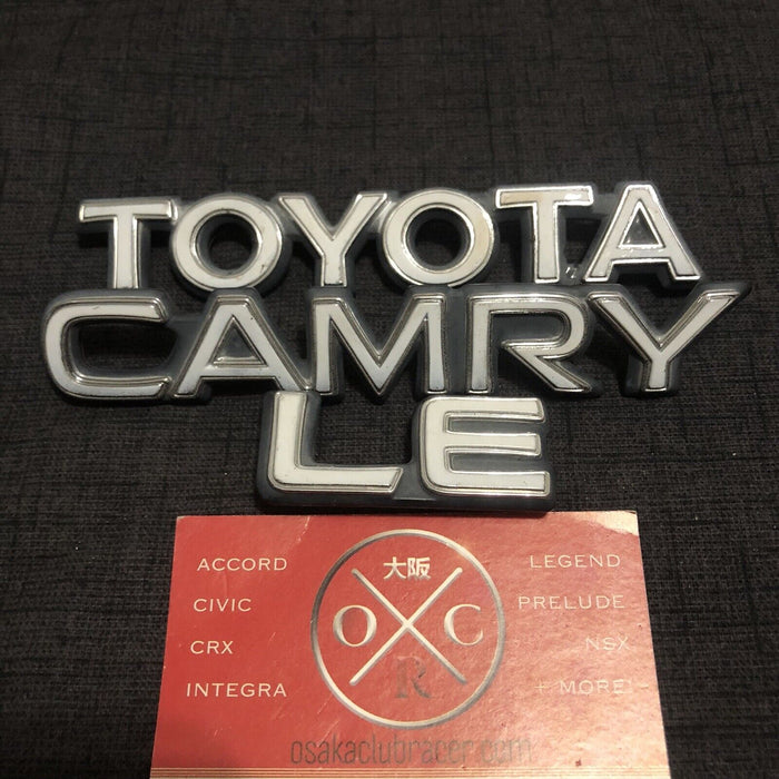 Toyota Camry LE OEM Emblems Rear Badges USDM 87-91 88 89 90 V20 Rare Vintage