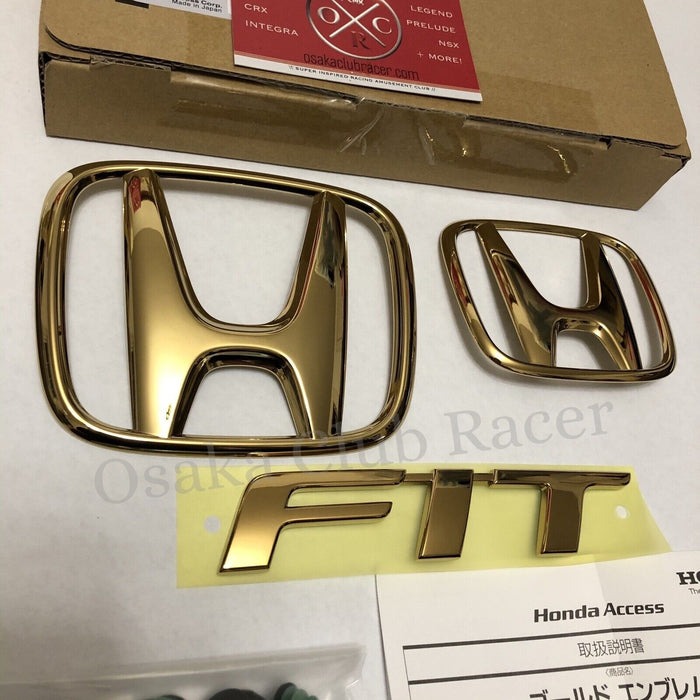 New Honda Access 2015-17 Honda Fit Gold Emblem Kit Genuine JDM 16 GK5 Rare