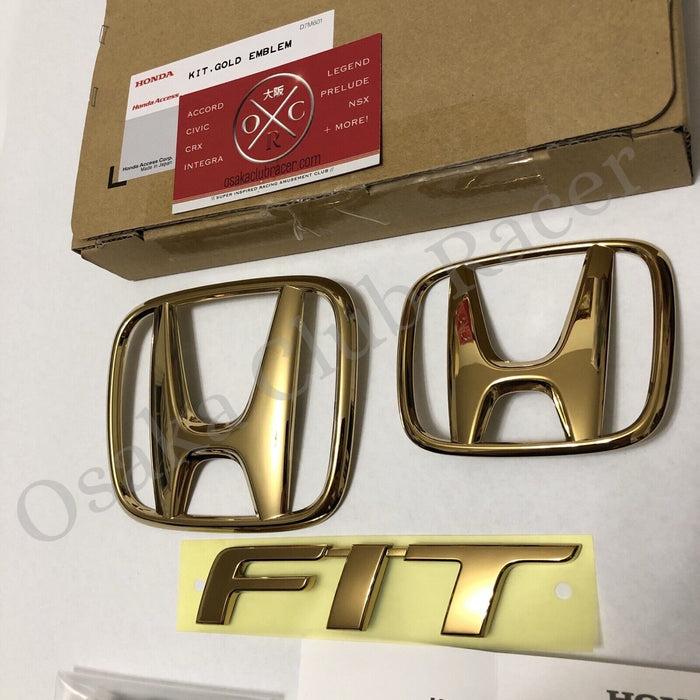 New Honda Access 2015-17 Honda Fit Gold Emblem Kit Genuine JDM 16 GK5 Rare