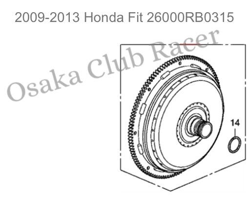 New OEM 09-13 Honda Fit Torque Converter Assembly 26000-RB0-315 10 11 12 5AT A/T