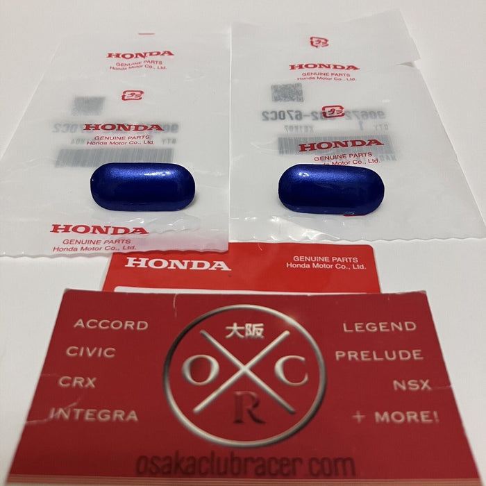 OEM Honda EM1 Honda Civic Si Front License Plate Hole Cap Plugs Electron Blue X2