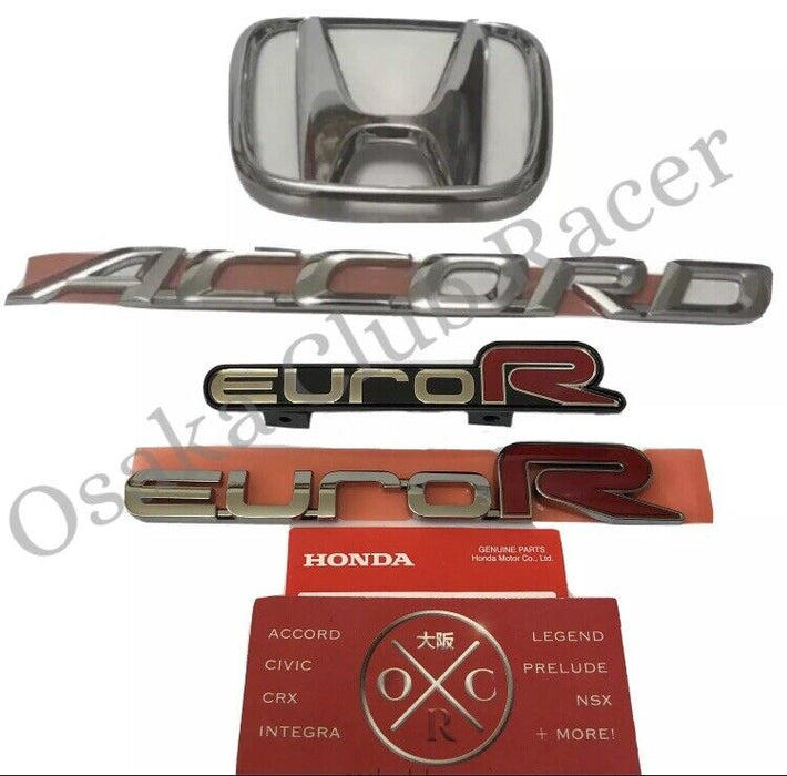 New OEM JDM CL7 Honda Accord Euro R Rear Emblem Set + Grille Badge CL9 Acura TSX