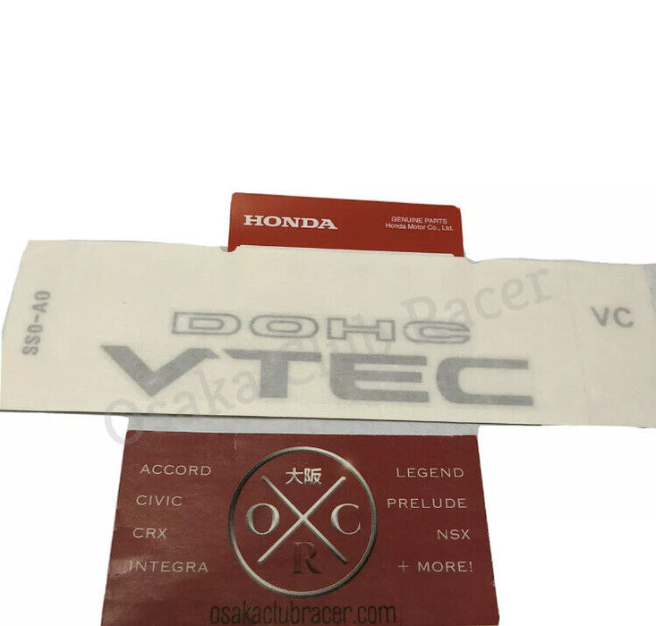 OEM 92-96 Honda Prelude Rear DOHC VTEC Decal Silver JDM 93 94 95 Sticker USDM