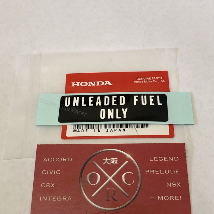 OEM Honda Unleaded Fuel Only Gas Cap Decal USDM Acura Legend Accord CR-V CRX NSX