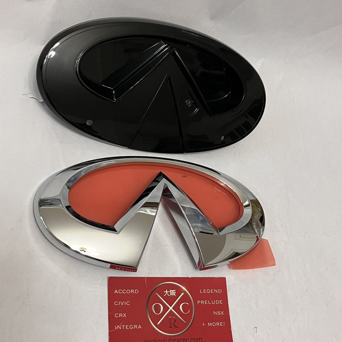 New Genuine OEM 14-17 Infiniti Q50 Front Grille Emblem & Base Mount Badge Logo