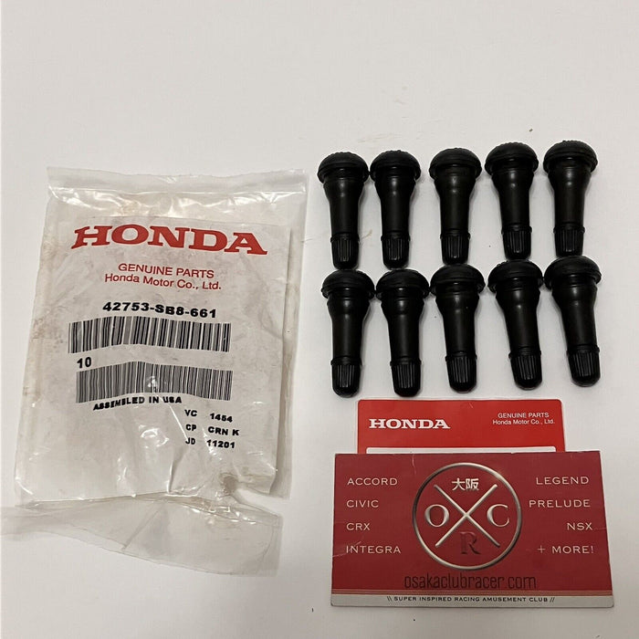 New Genuine OEM Honda Tire Valve Stem Schrader Valve 10-Pack Set 42753-SB8-661