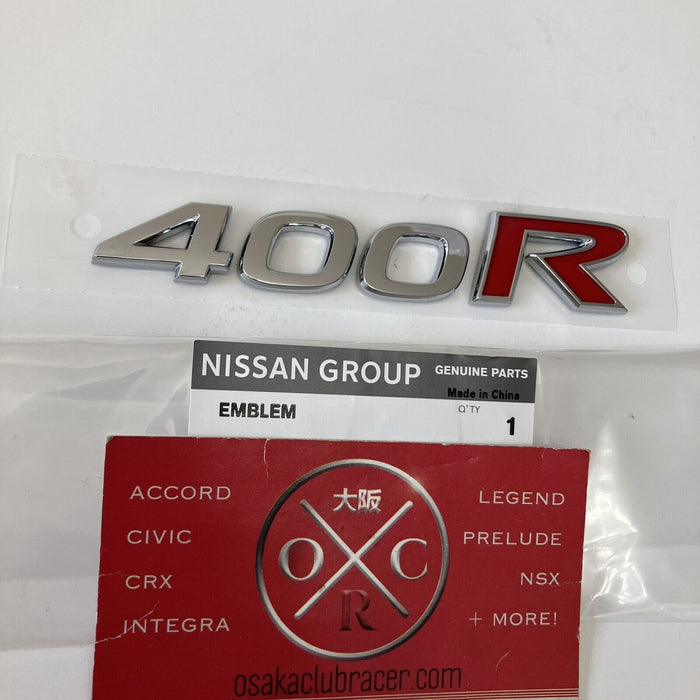 Genuine OEM Infiniti Q50 Q60 400R Rear Emblem Badge Red Sport Nissan Skyline V37