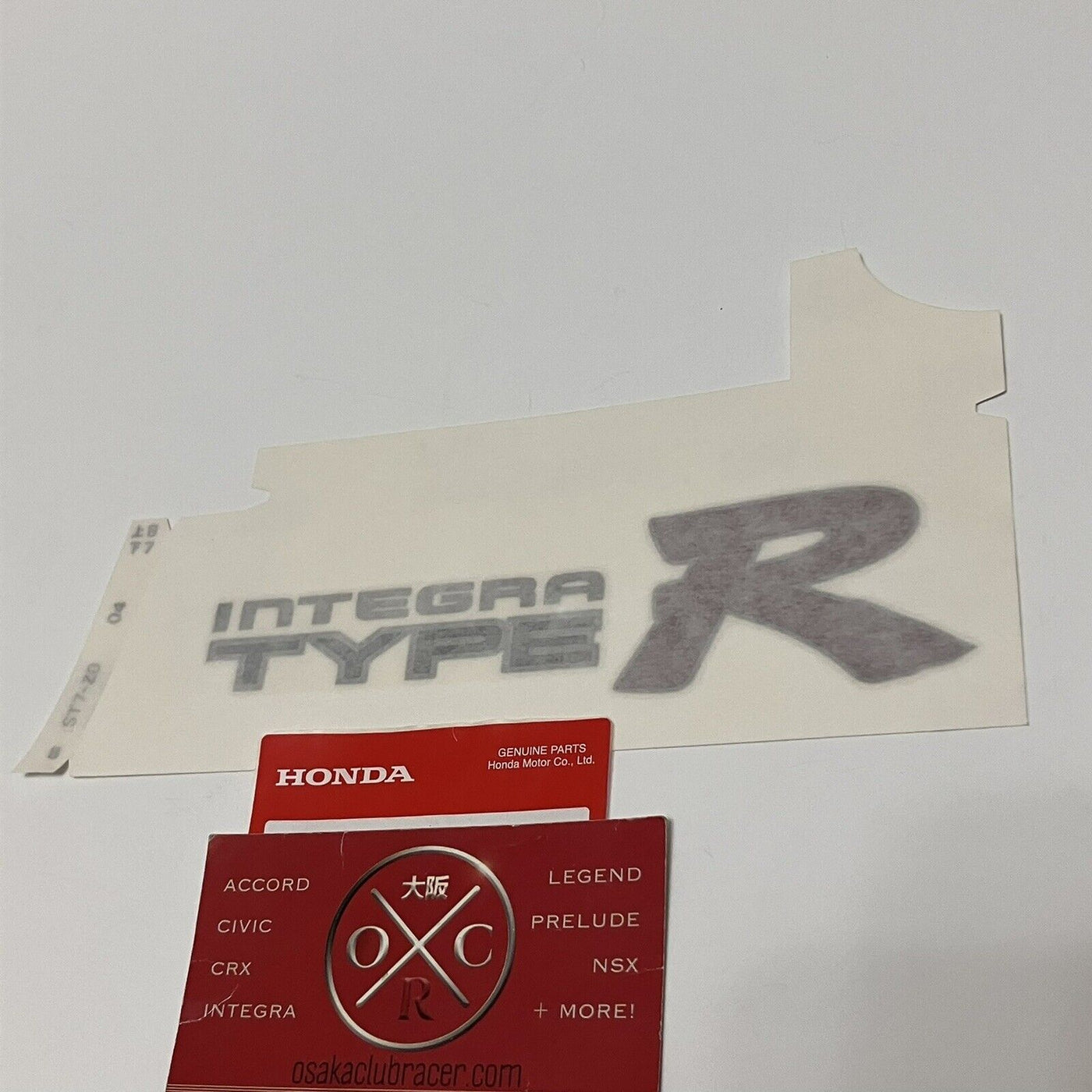 GENUINE OEM DC2 Acura Integra Type R Rear Decal Silver Outline USDM JD ...