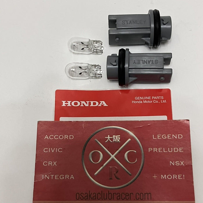 GENUINE OEM Honda S2000 Side Marker Socket & CLEAR Bulb Set Of 2 00-09 USDM JDM